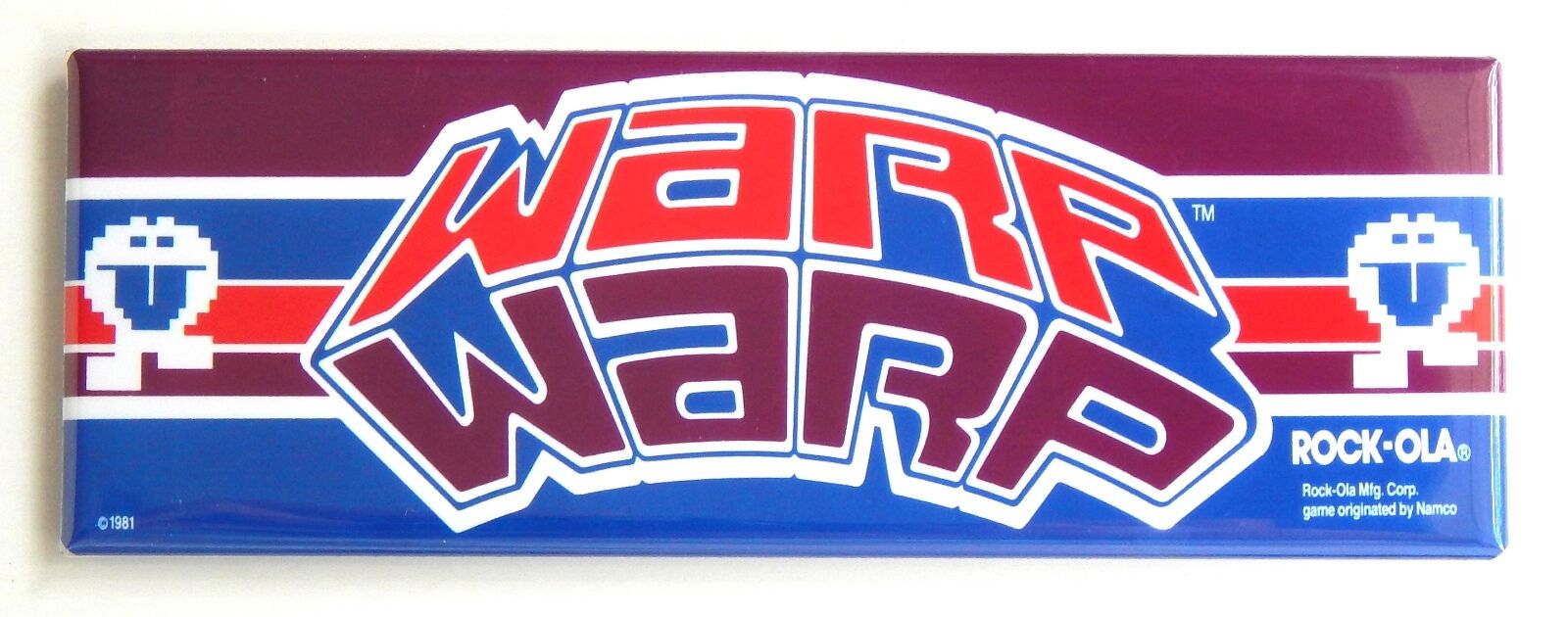 Warp Warp Marquee FRIDGE MAGNET (1.5 x 4.5 inches) arcade video game