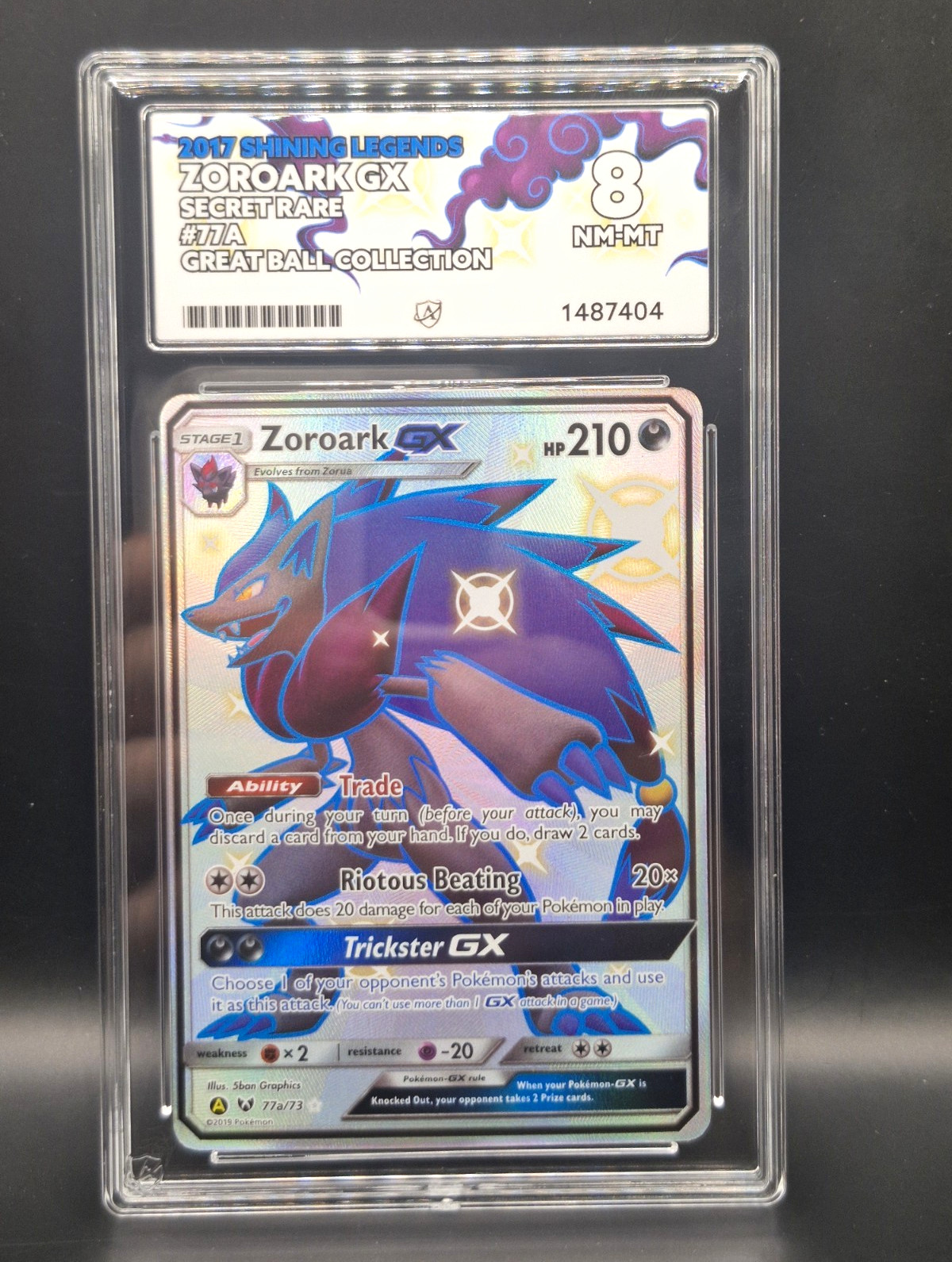 Zoroark GX Shining Legends 77a/73 Secret Rare Holo - English Ace 8 #1487404