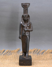 Nephthys Authentic Ancient Egyptian Antiquities Rare Black Figure Egyptian BC picture