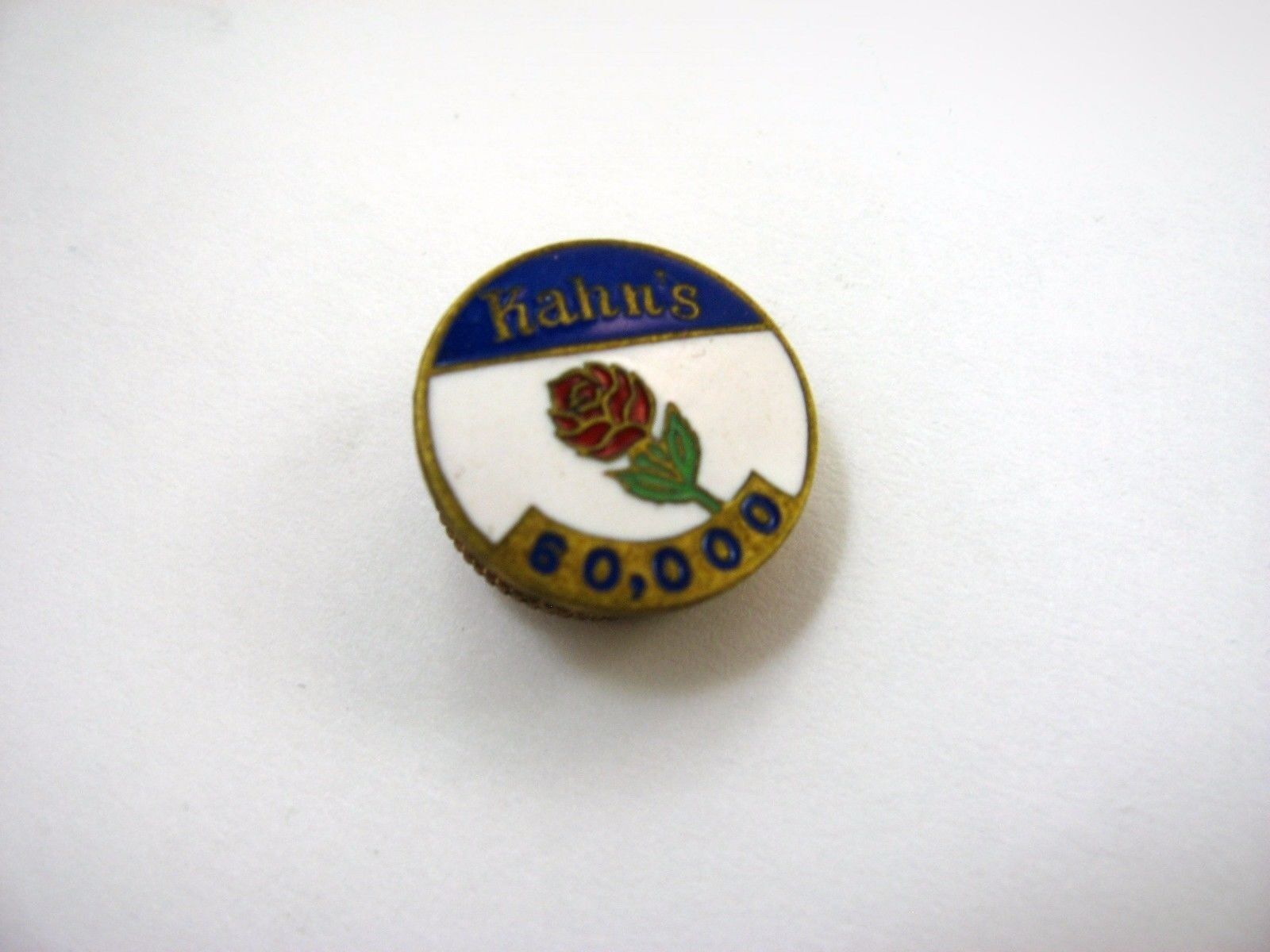 Rare Vintage Collectible Pin: Kahn's Quality Meats 60,000 Rose Design Award