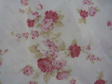 Mary Rose Quilt Gate Fabric Raspberry and Pink Cabbage Roses on Pinky Cream   picture