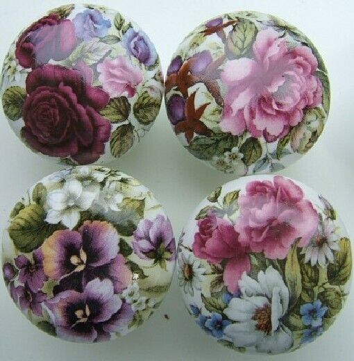 Ceramic Cabinet Knobs Flower Bouquets Summer Bouquet PRETTY (4)