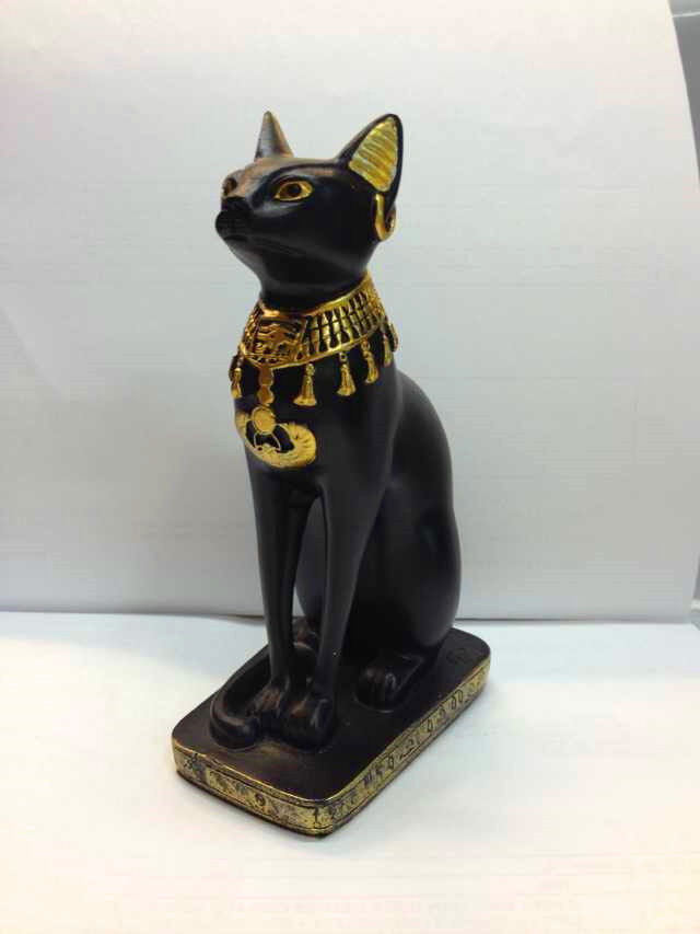 Egyptian Bastet Cat Statue. Ancient Egypt Goddess Bast Collectible Figurine. New