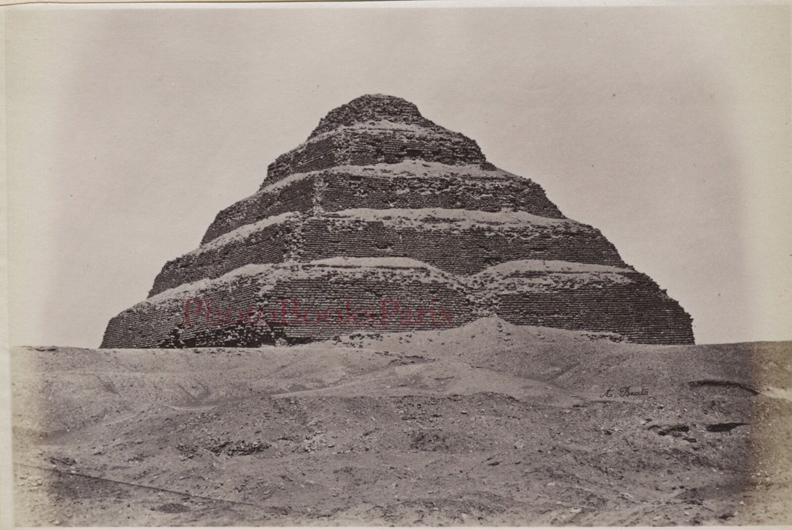 Egypt Pyramid Saqqara Sakkarah Photo Albumin IN Small Format 3 1/2x5 1/8in Ca