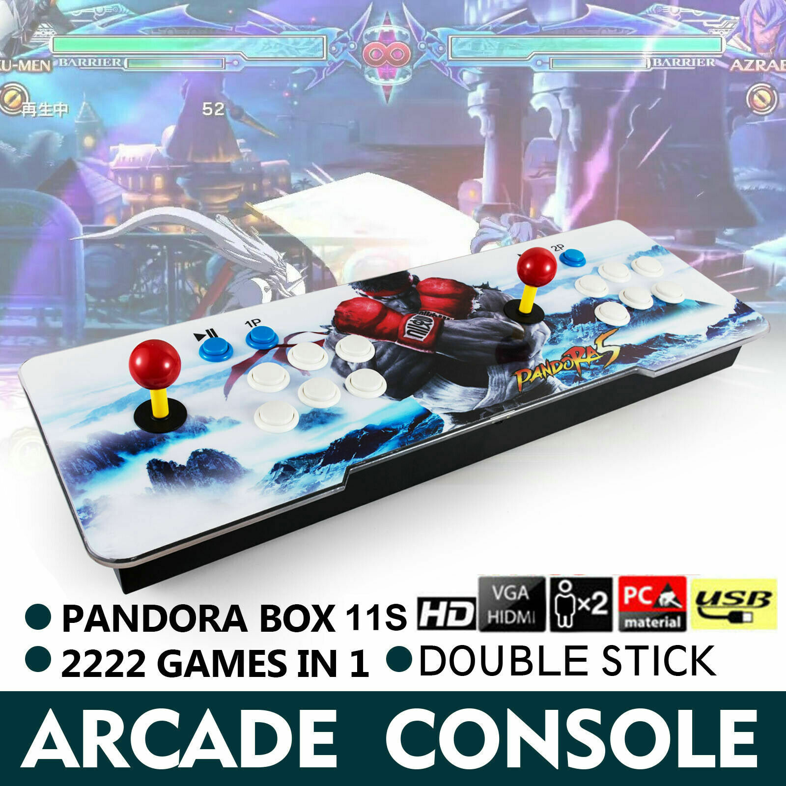 2222 Games in 1 Pandora Box 11 Retro Video Game Double Stick Arcade Console New