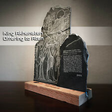 Egypt King Akhenaten Aten Offering Famous Ancient Tablet Etched on LARGE Slate picture