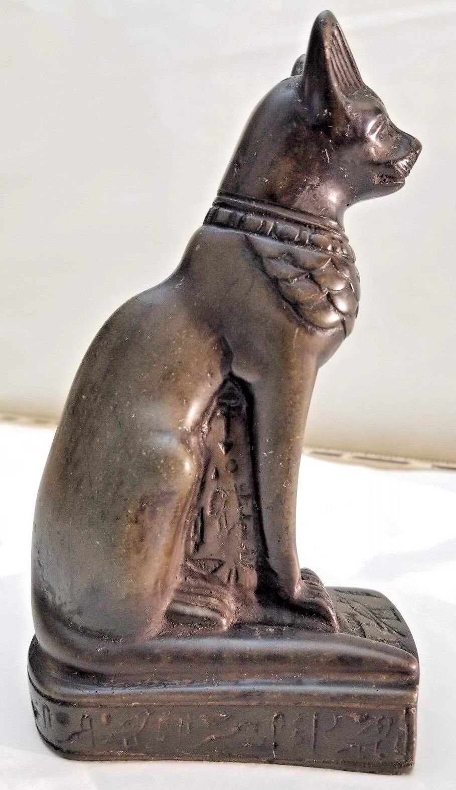 Unique Handcarved Basalt Stone Egyptian Bastet Cat Goddess Statue
