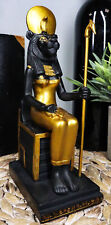 Egyptian Lioness Goddess Sekhmet Ra Sitting On Throne Statue Deity Of War Decor picture
