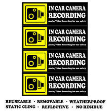 Dash Cam in Use Window Cling - 4 Clings 2x6'' Camera Audio Video Recording Sign picture