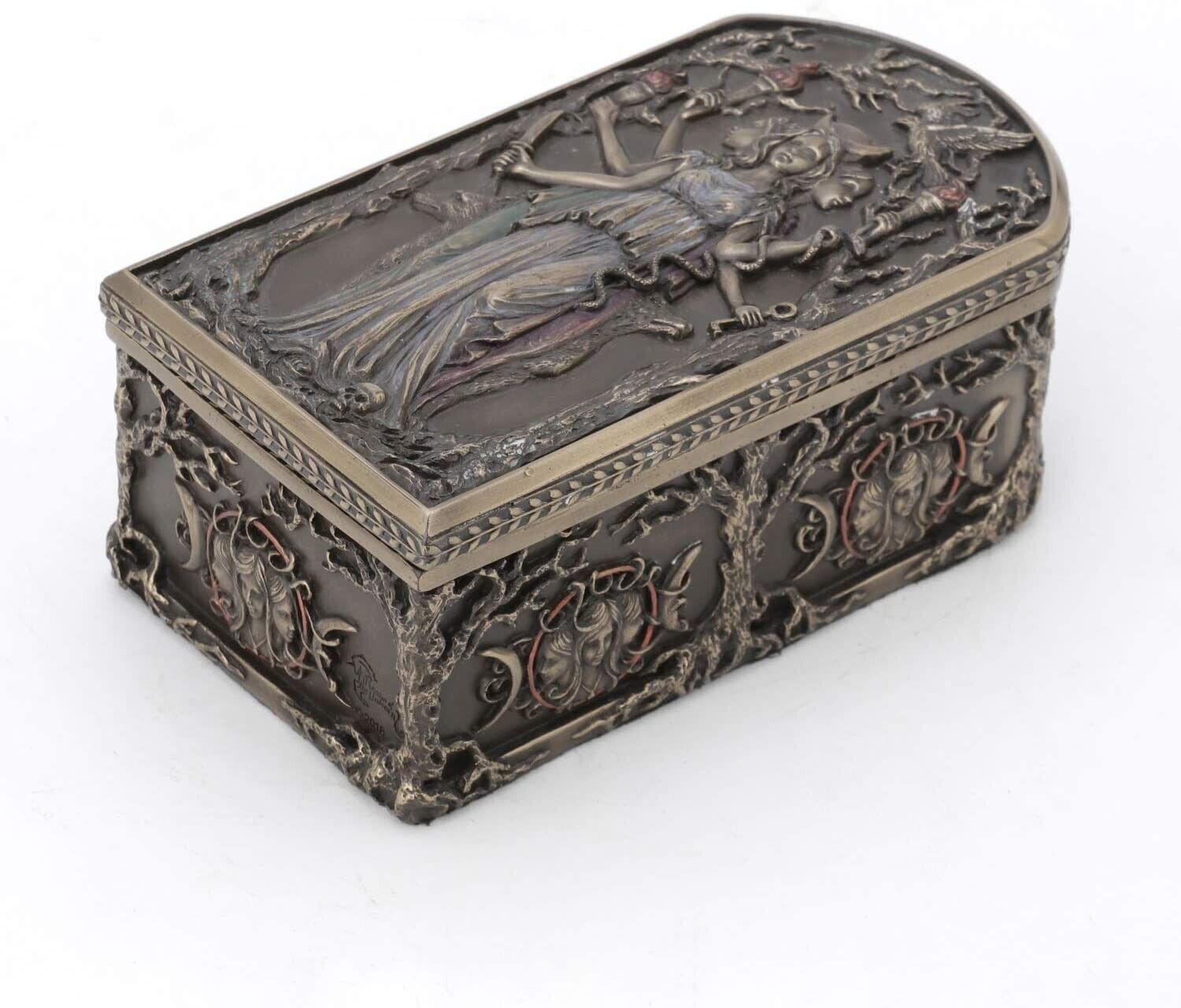 Cold Cast Bronze Greek Mythology God Hecate Trinket Box