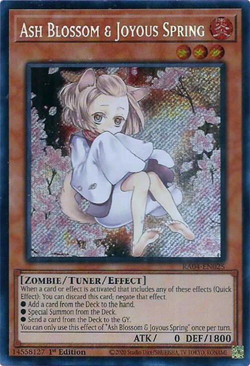 Ash Blossom & Joyous Spring RA04-EN025 Secret Rare 1st Ed ALT ART