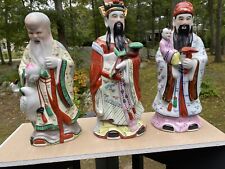 Vintage Porcelain Three Chinese Asian Deities Called the Three Wise Men  picture