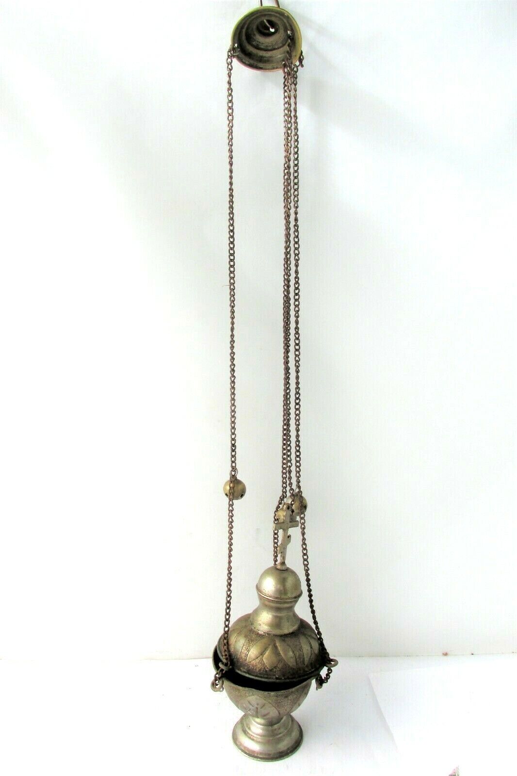 Old Orthodox priesthood incense burner thurible censer silver-plated
