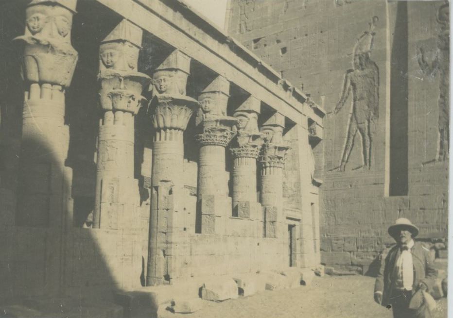 Egypt, Hathor Pillars Vintage Silver Print Silver Print 11x16 Circa