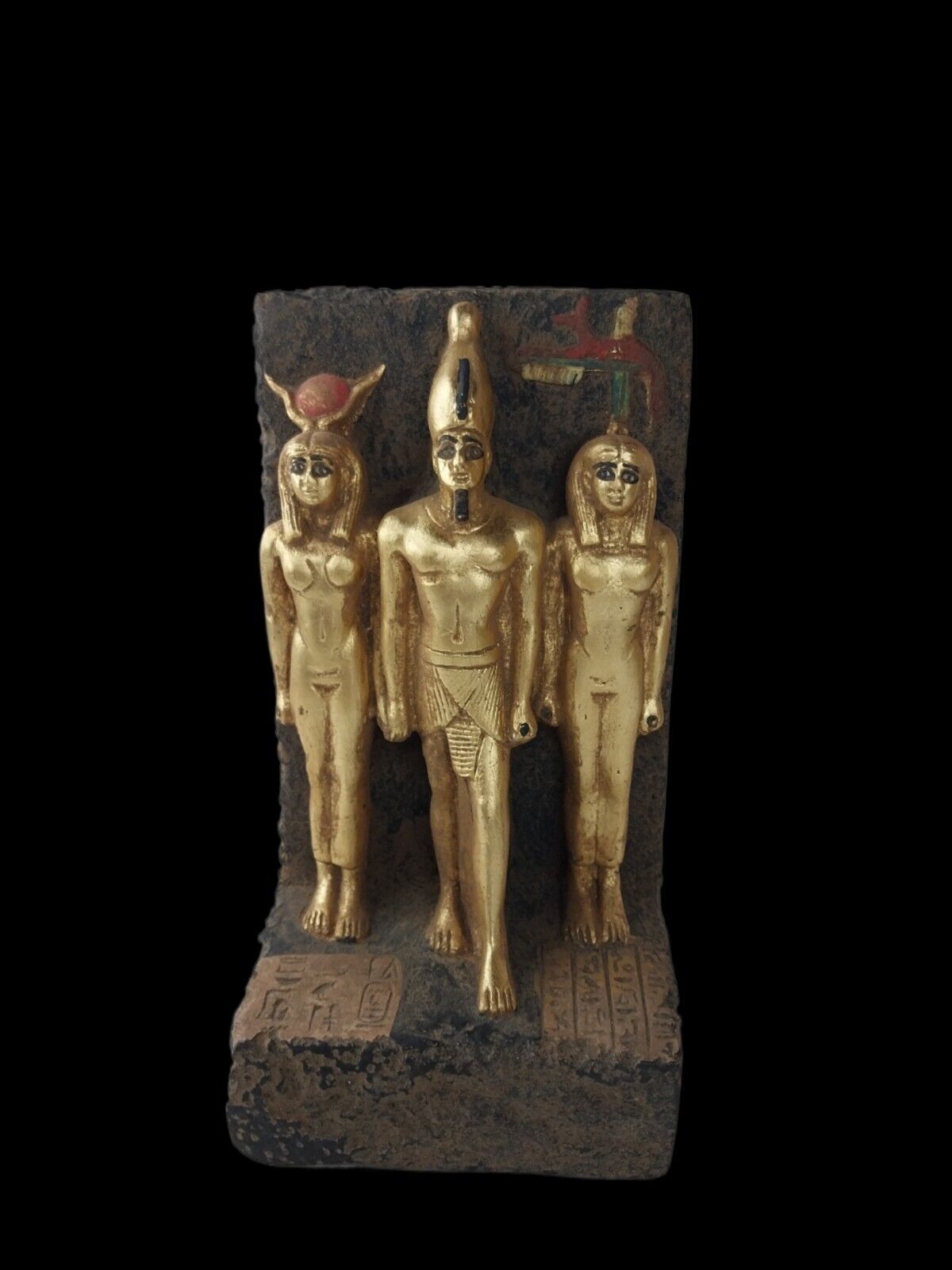 RARE ANTIQUE ANCIENT EGYPTIAN Statue King Menkaure Gods Isis Amun Hathor 2420 Bc