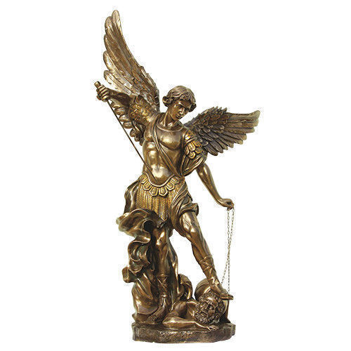 LARGE Cold Cast Bronze 6 ft Archangel ST Michael Statue YARD or Church Sanctuary