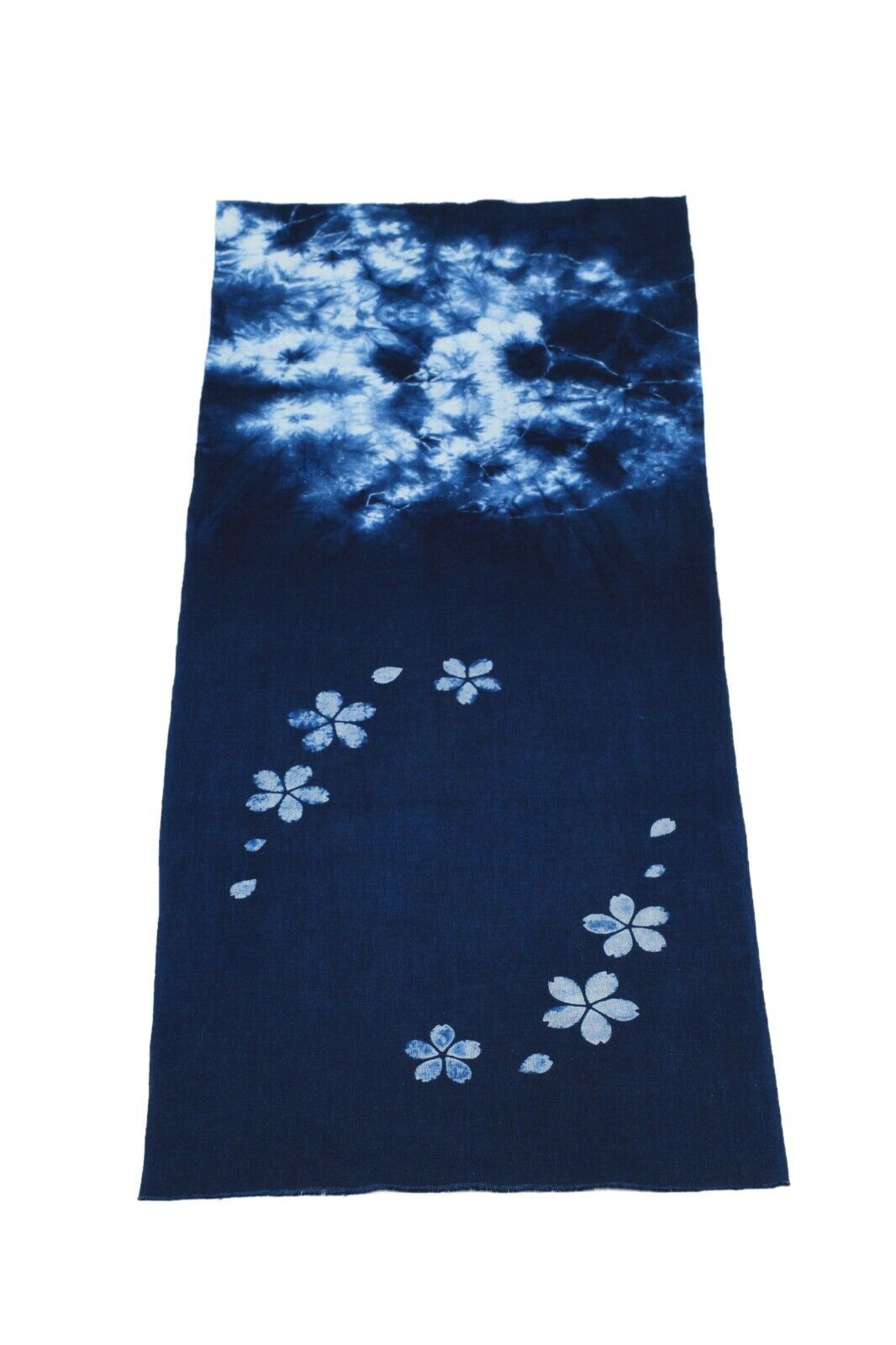 Aizome Indigo dyeing tenugui Japanese towel sakura pattern Japan Blue
