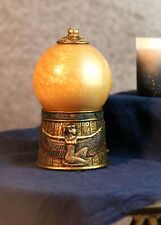 Ebros Egyptian Isis Kneeling with Open Wings Golden Sandstorm Ball Statue 7