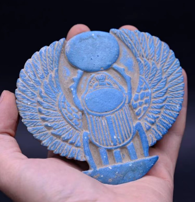 Rare Ancient Egyptian Antiques Pharaonic Scarab Beetle Khepri Egyptian Scarab BC