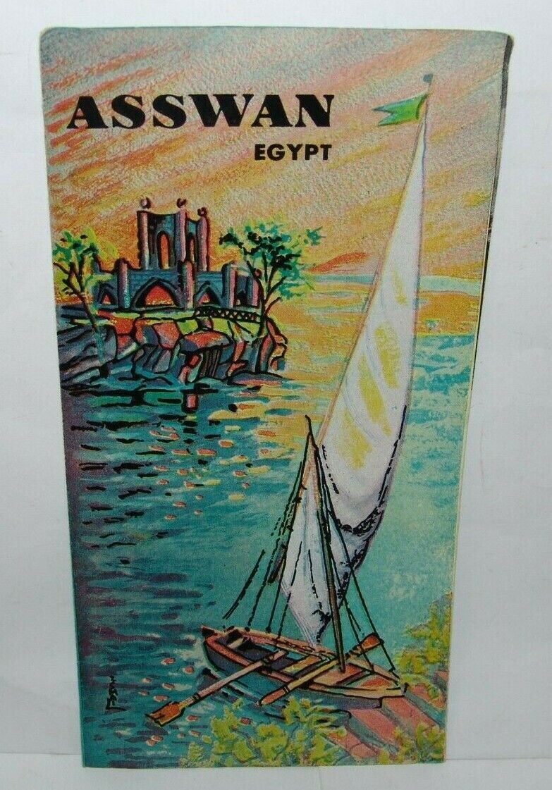 Egypt Egyptian Aswan tourist info guide brochure Nile Dam Temple Abu Simbal 1957