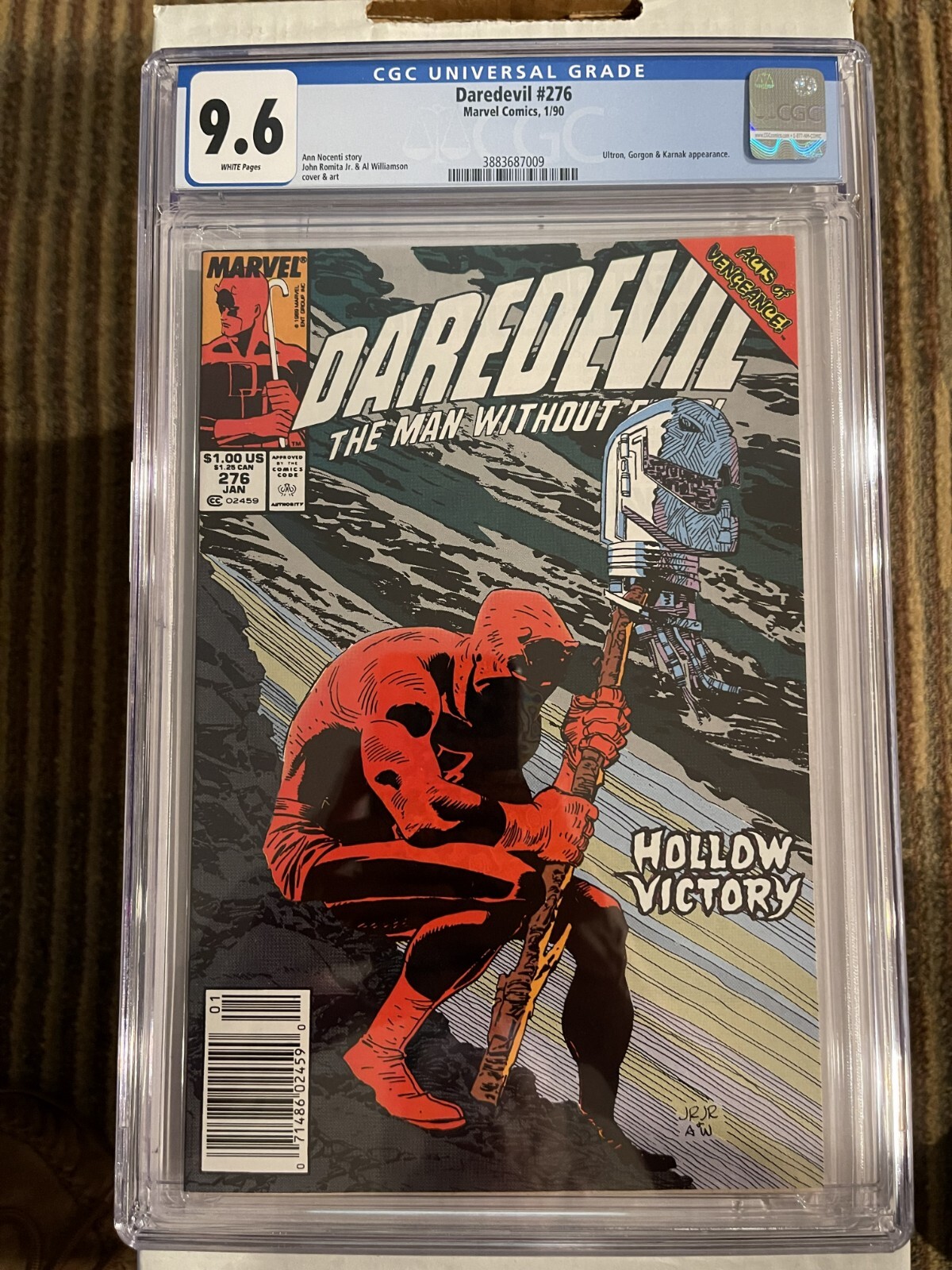 Daredevil #276 CGC 9.6 Newsstand - Ultron , Gorgon & Karnak App (1990)