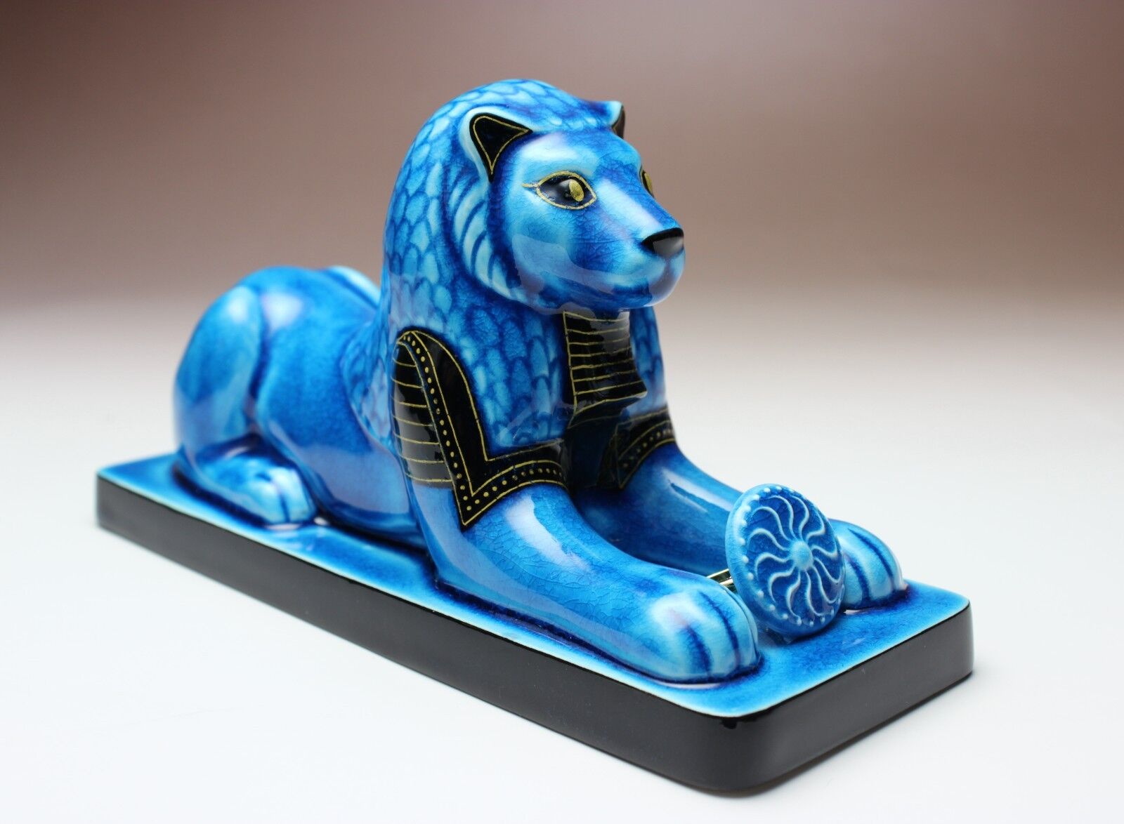Sekhmet Egyptian Goddess Crouching Lioness Statue Porcelain Figurine Japan NEW