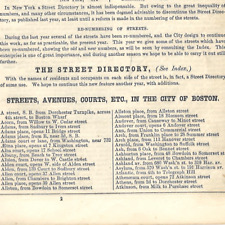 1850 BOSTON STREET DIRECTORY CITY STREETS AVENUES ACORN BEACON HILL SHAWMUT picture