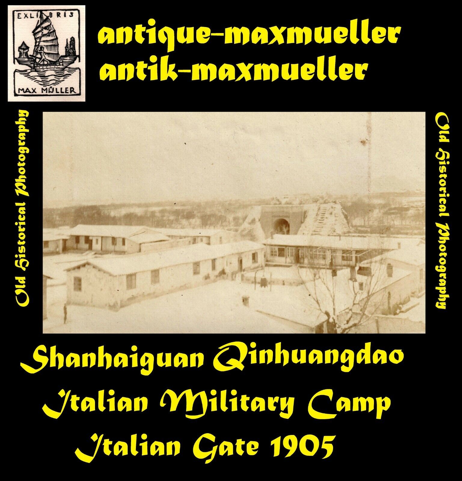 *China Photo Shanhaiguan Qinhungdao Italian Military Camp Gate orig ≈ Dec. 1905
