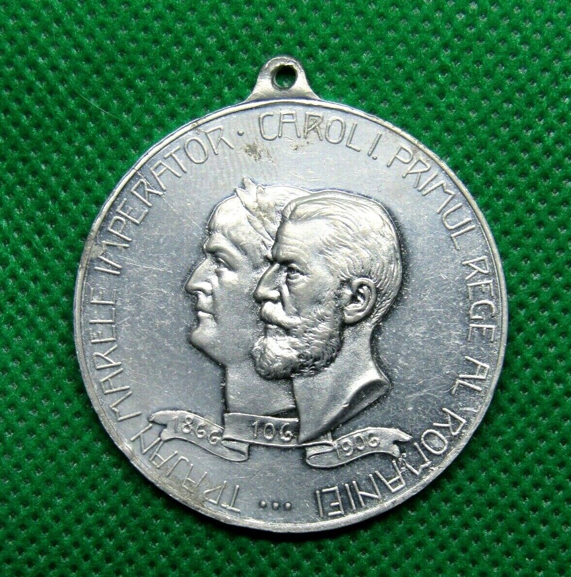 Rare Medal Trajan & King Carol 1 General Romanian Exhibition at Bucharest 1906