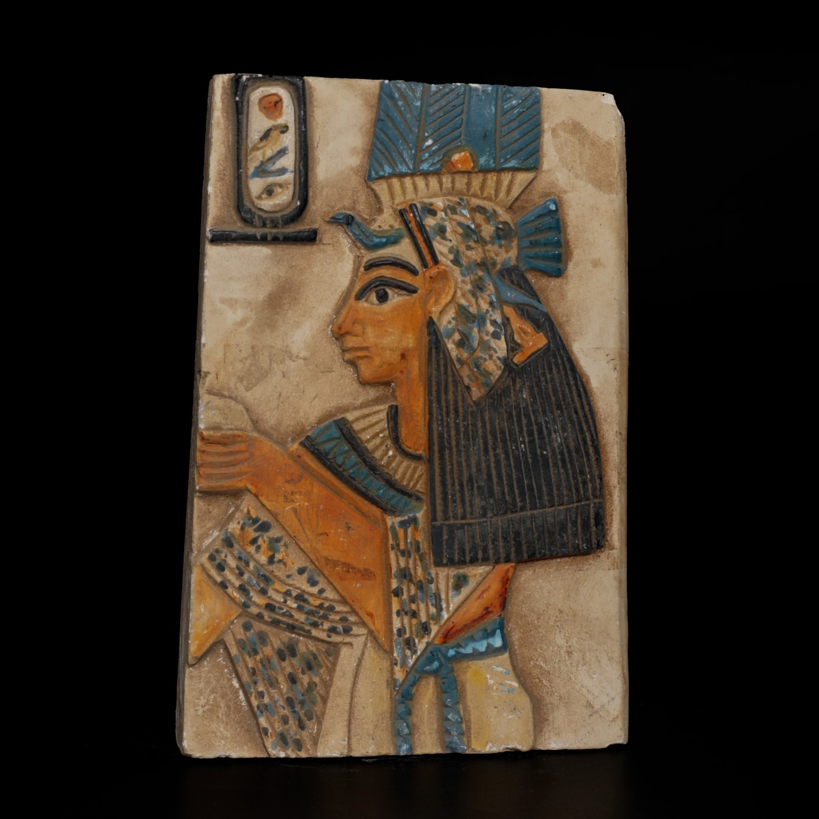 Isis relief carved limestone panel of the divine mother, Historic treasure