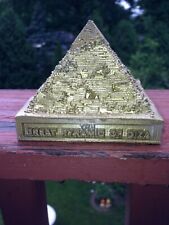 Great Pyramid Of Giza Figurine/Statue Gold Colored W Interior Design 3 Inch Tall picture