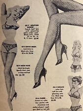 Parisian Sales 1950’s Lingerie Dress Advertising Page  Fishnet Hose High Heels picture
