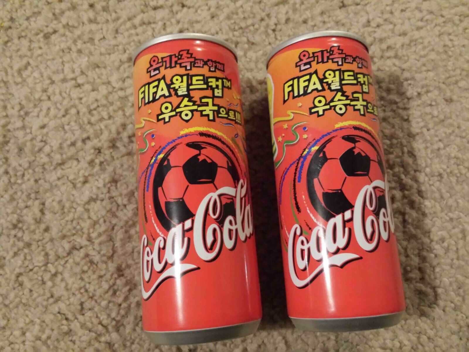 2002 FIFA World Cup Korea Japan 8oz Coca Cola Soda Can 1 Empty & 1 Full