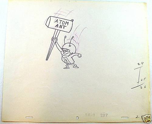 ATOM ANT INTRO SEQUENCE ANIMATION DRAWINGS (2) 1965