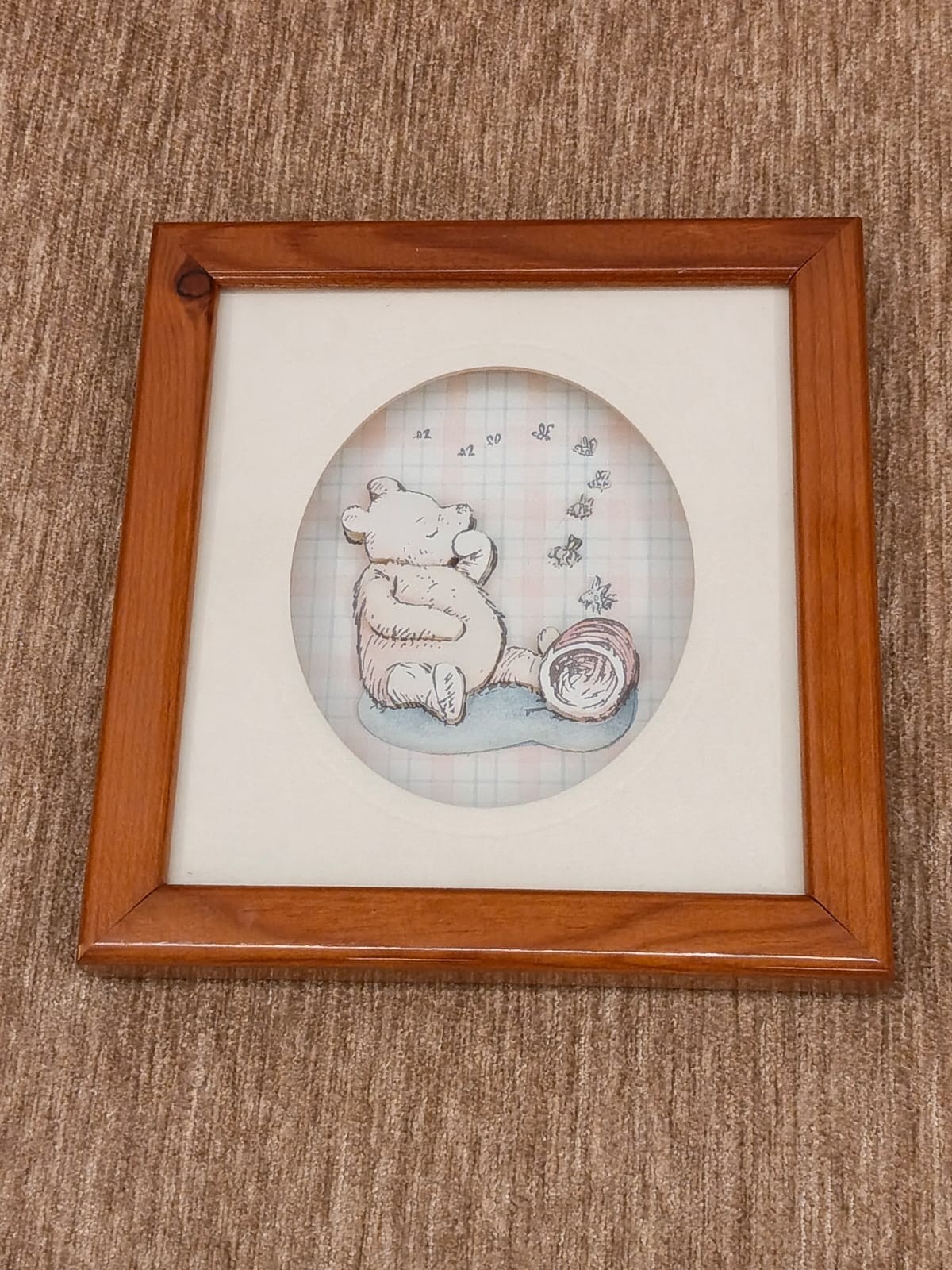 Vintage John Ellam Winnie the Pooh 3D Decoupage Framed Art Disney 100 Aker Wood