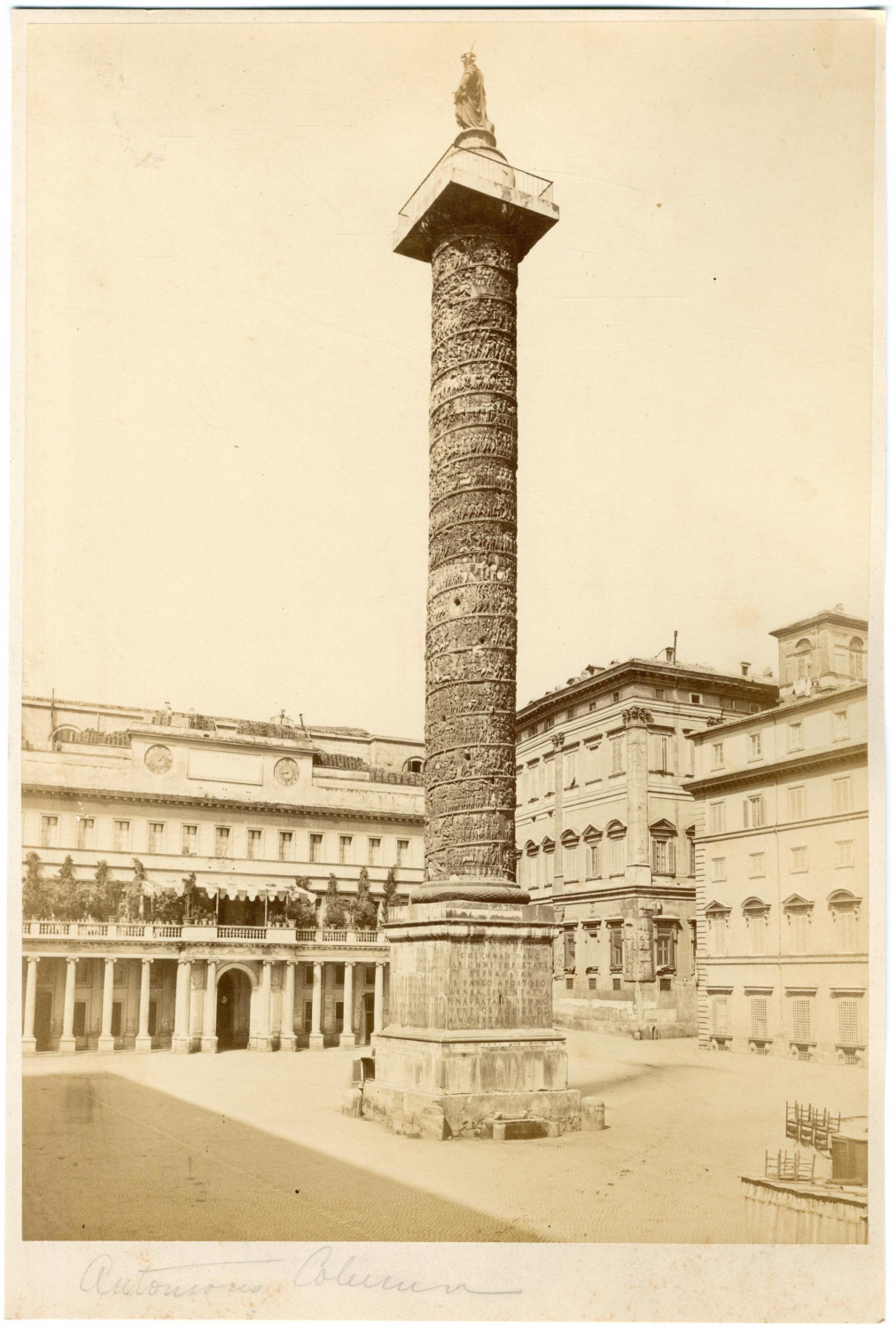 Italy, Rome, Roma, Trajan's Column Vintage Albumen Print, Albu Print