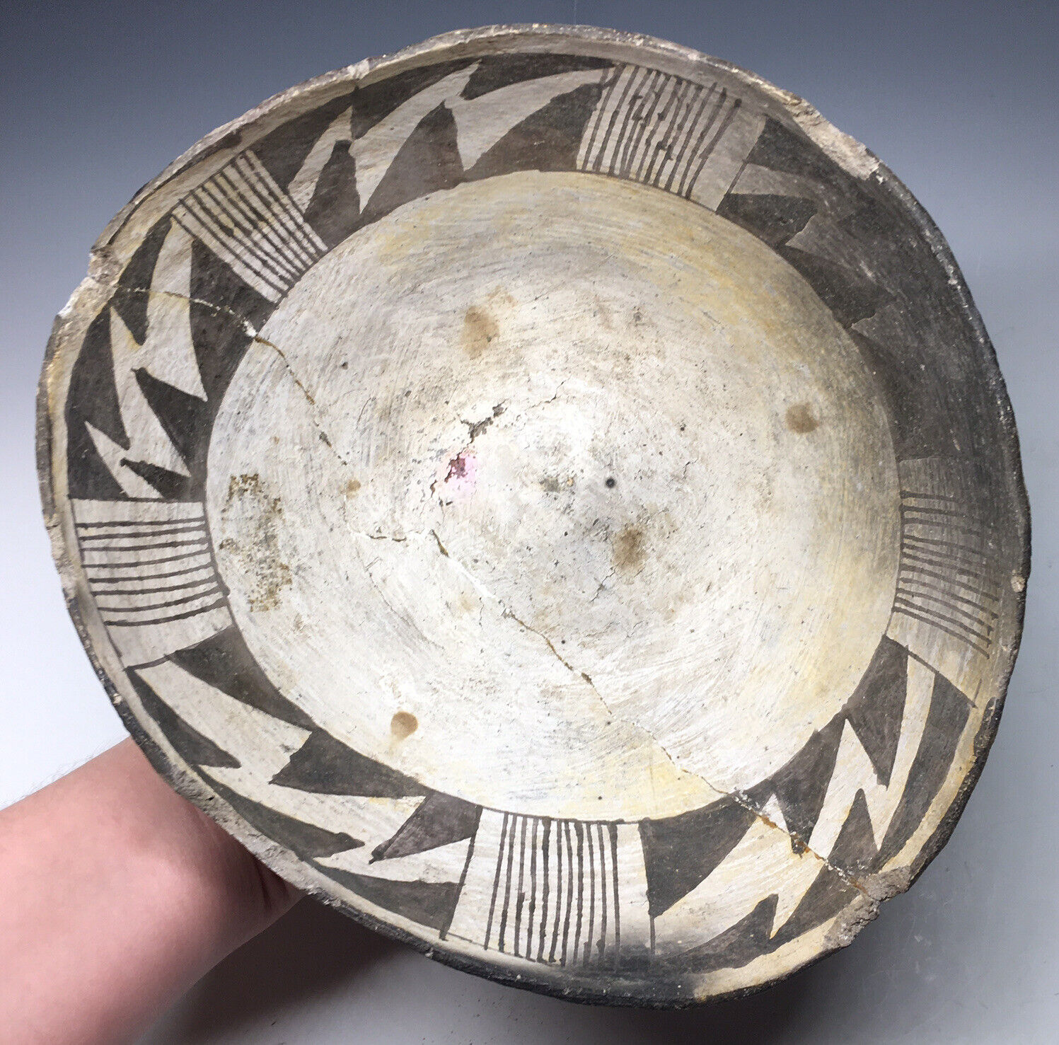 RARE Ancient Anasazi Chaco Native American Warp Form Pouring Bowl Pottery 