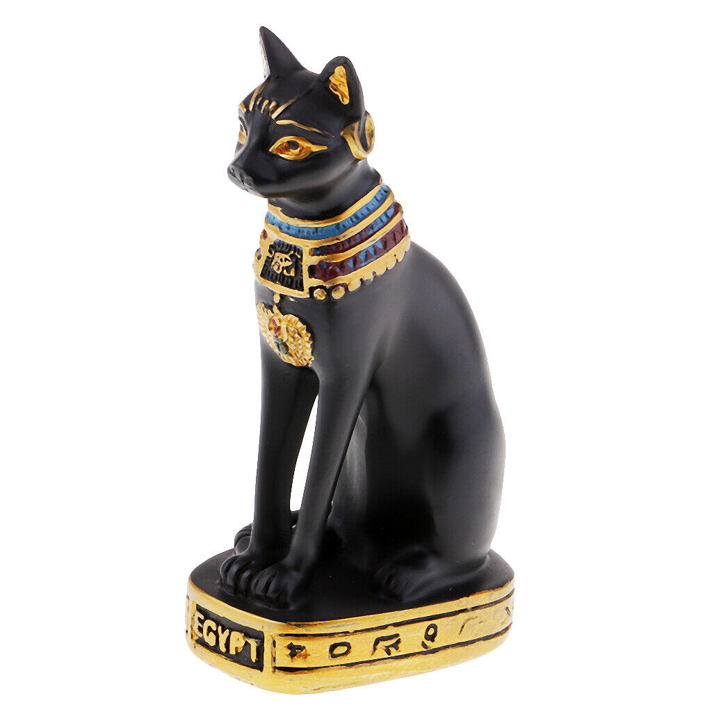 Ancient  ian Goddess Cat  Pharaoh Figurine Statue Black