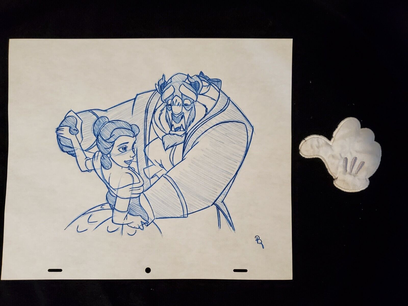 Disney Beauty and the Beast dancing Drawing/sketch animation signed