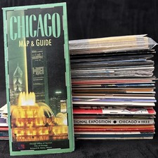 Chicago Illinois VINTAGE EPHEMERA LOT Maps 1933 Worlds Fair NAVY PIER Postcards picture
