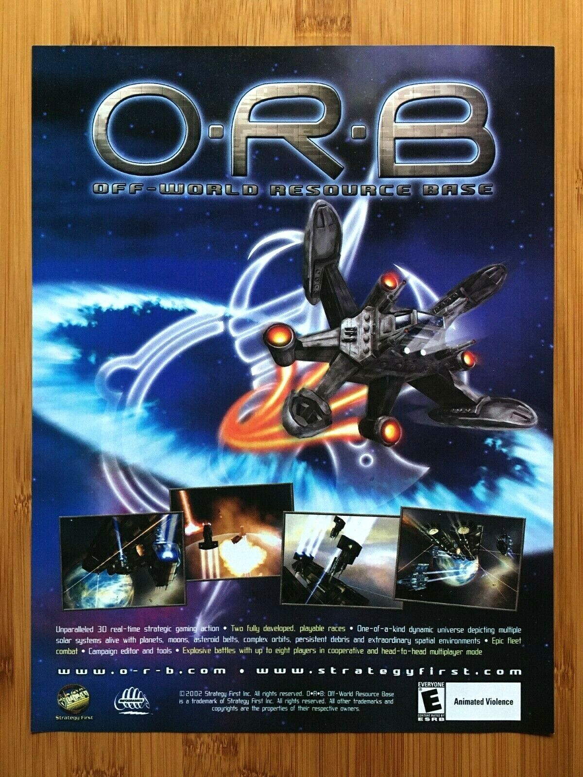 O.R.B.: Off-World Resource Base PC 2002 Video Game Print Ad/Poster Big Box Art