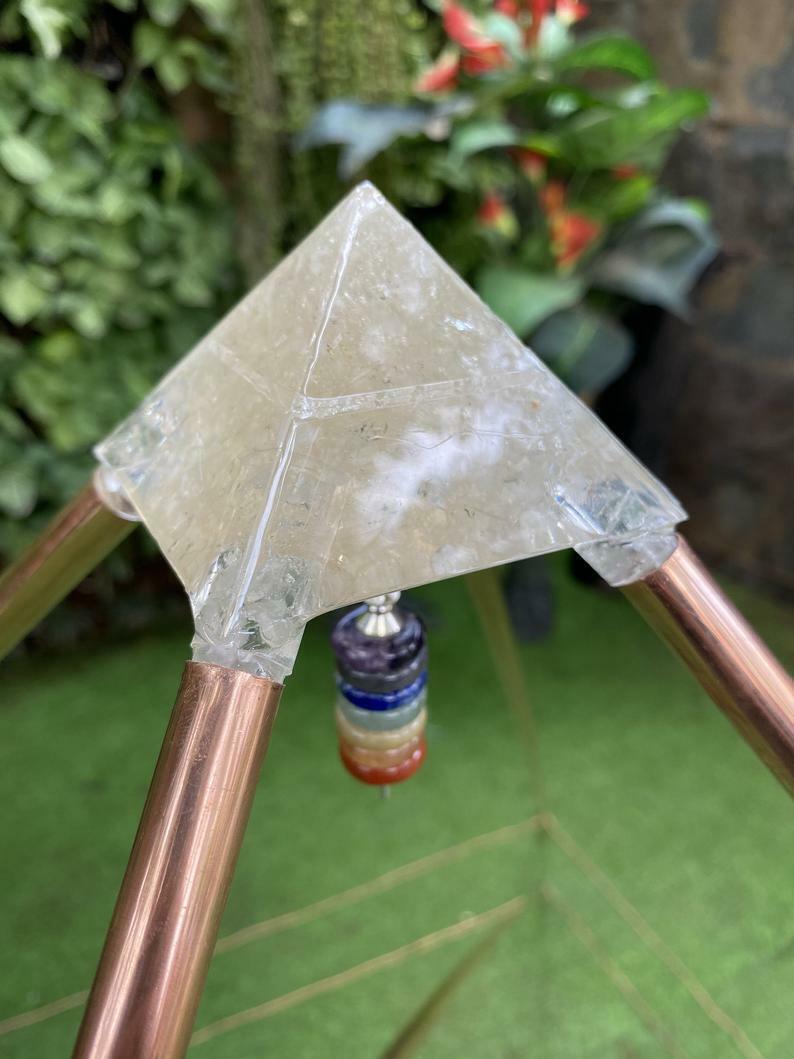  Crystal Filled Pipes Copper Giza 5feet and 6 Feet Meditation Pyramid (Umbrella)