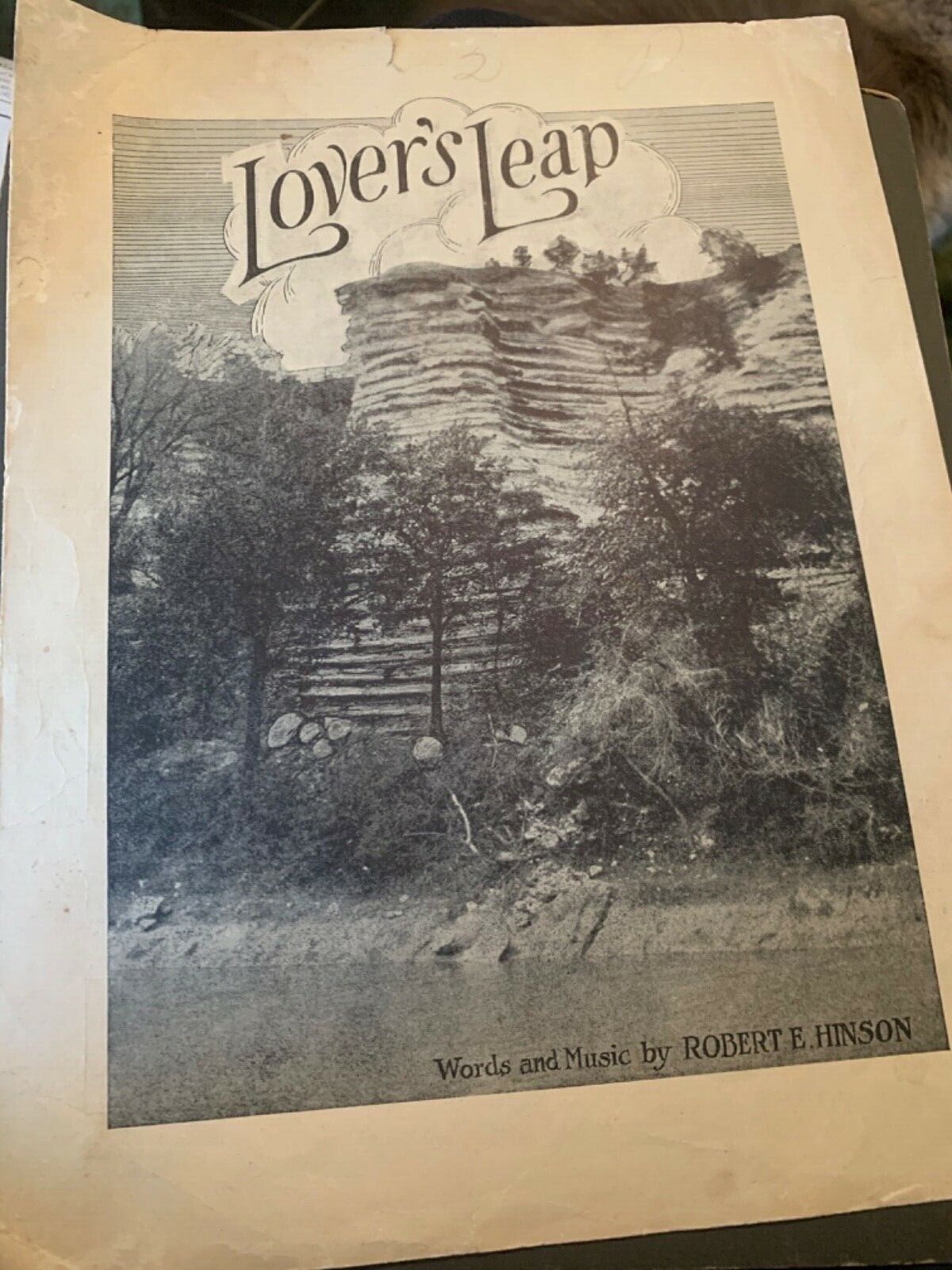 Antique RARE Early 1900s Waco Texas Lovers Leap Sheet Music Hinson Studio TEXANA