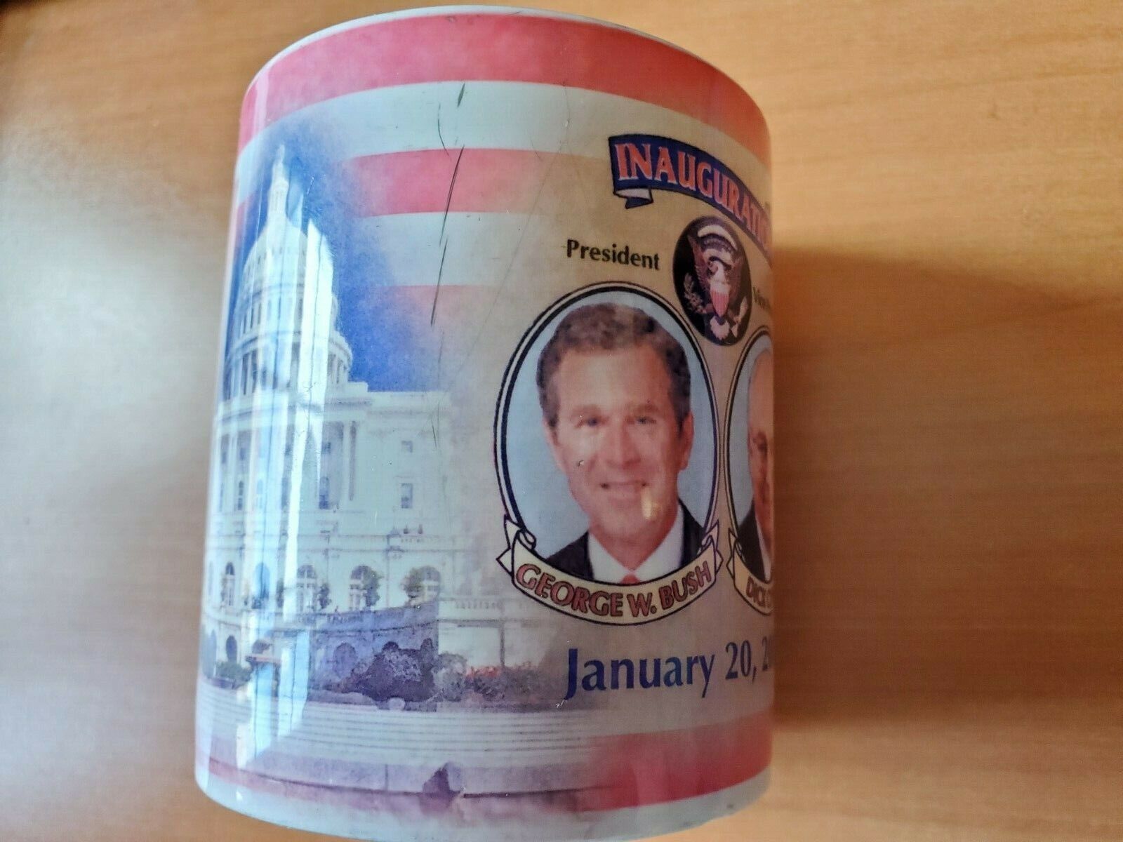 2001 George W. Bush Dick Cheney Presidential Inauguration Coffee Cup January 20