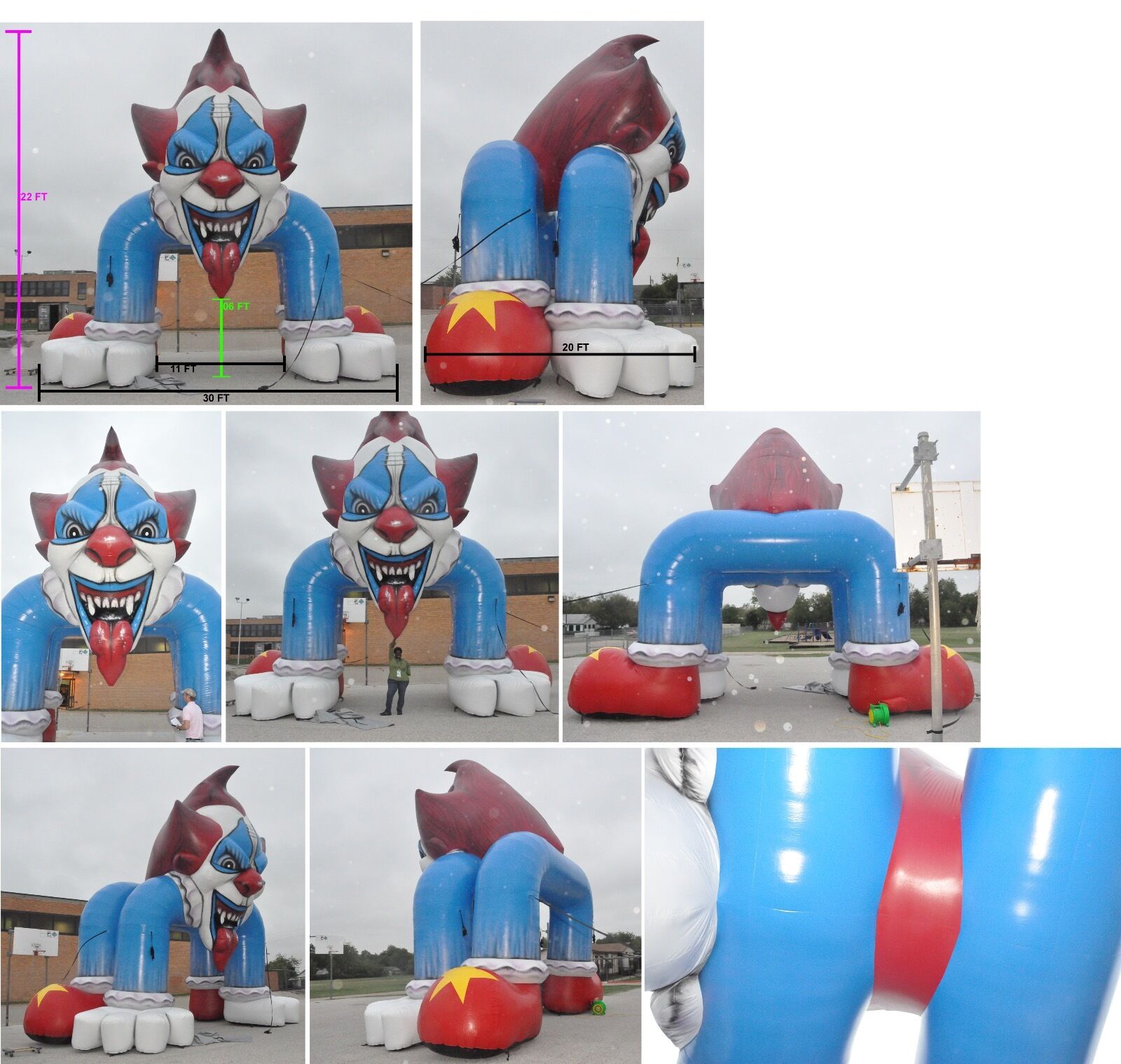 22' GIANT SCARY HALLOWEEN CLOWN- Revised Price, Firm