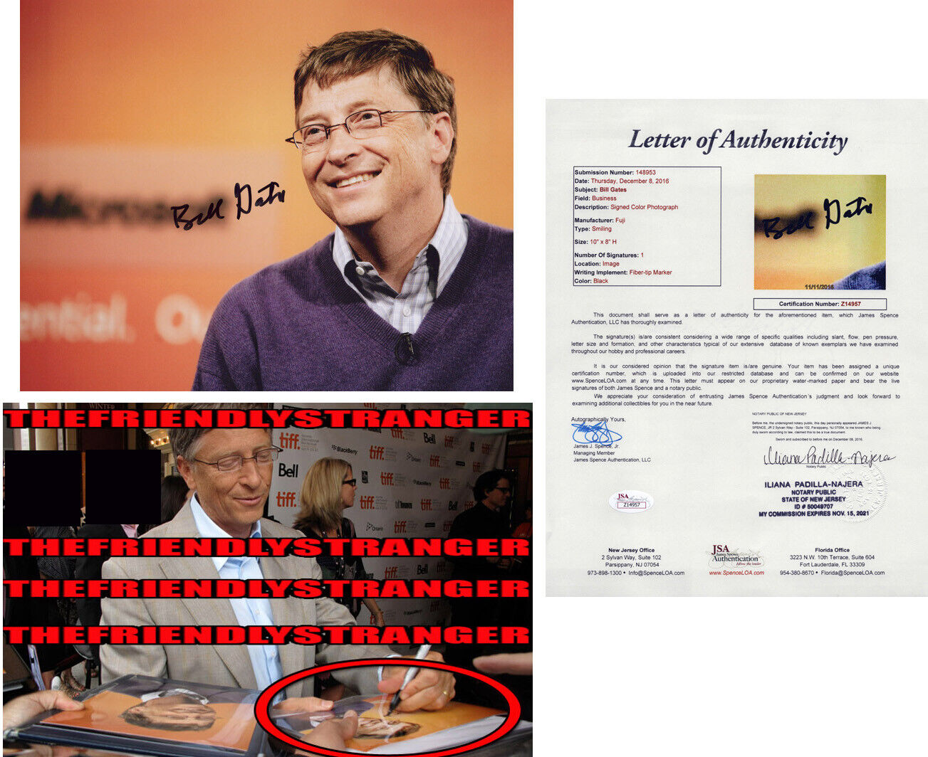 BILL GATES signed Autographed 