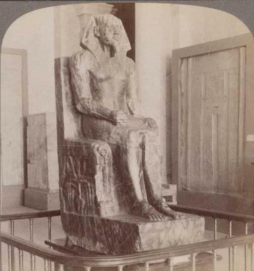 Egypt. Cairo. Diorite Statue of King Khafre, Builder of the 2nd Pyramid at Gizeh