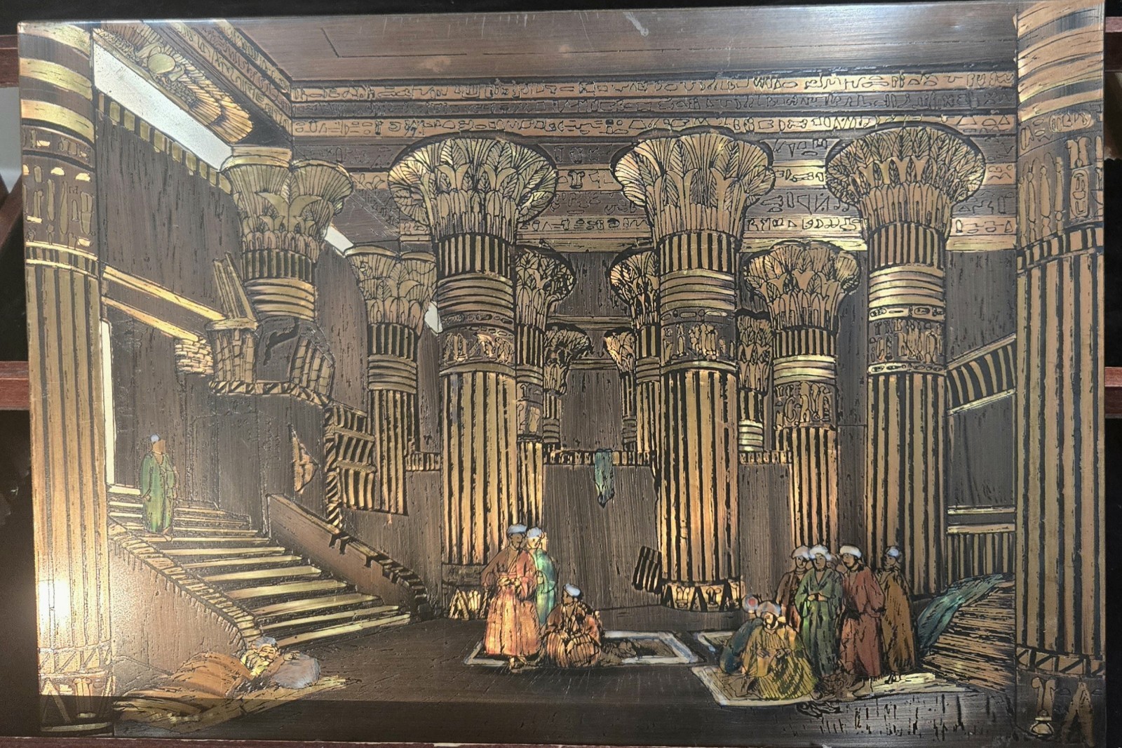 EGYPTIAN COPPER WALL ART - THE GRAND PORTICO OF THE TEMPLE OF PHILAE BY EL-SHAMI