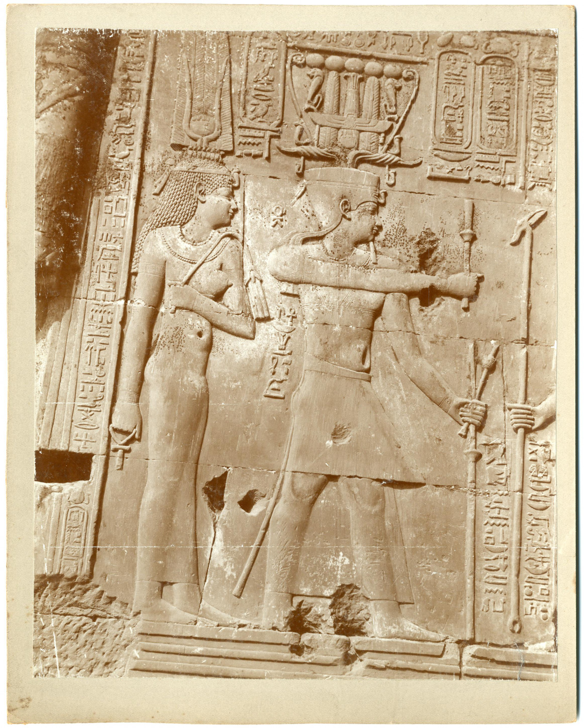 Egypt, Temple Kom Ombo Vintage Print, Citrate Print 20x24.5 1880 <div