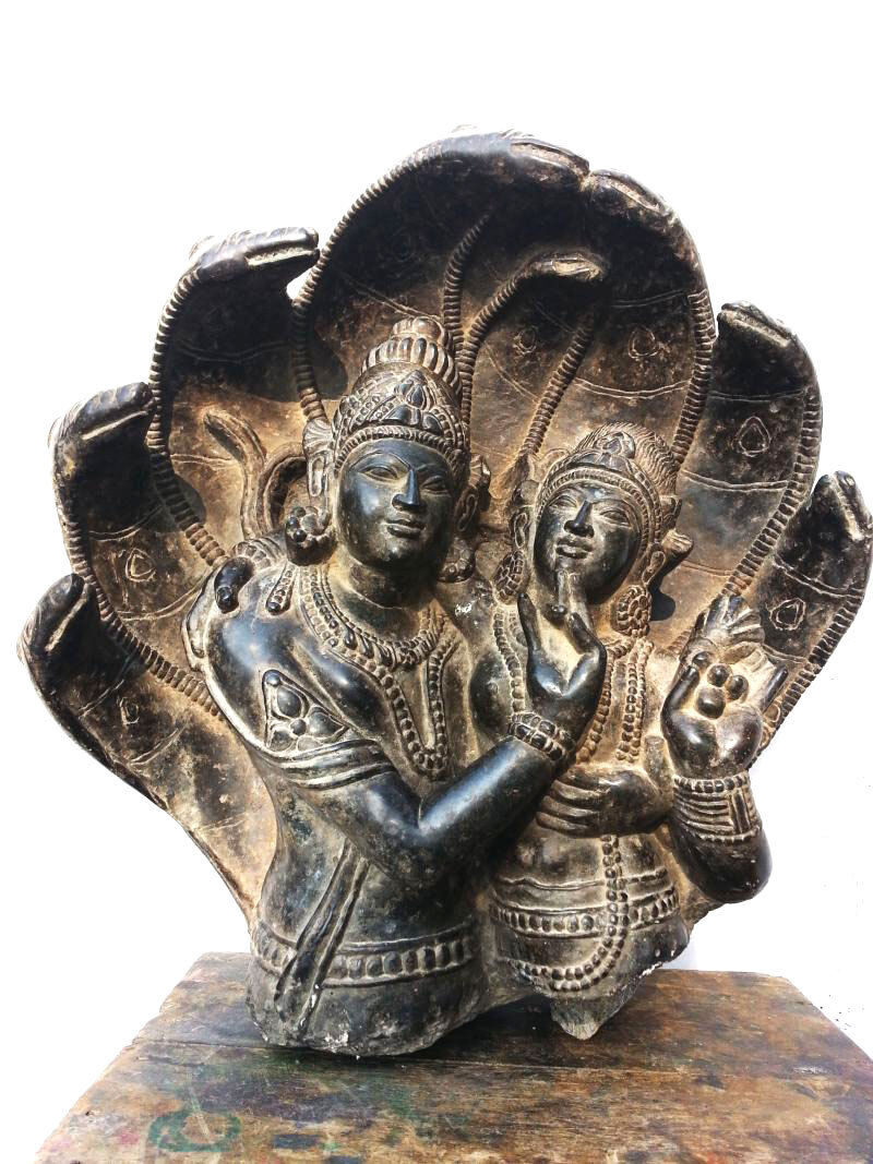 The Love Of Lord Shiva And Parvati Under Cobra Snakes 9th Century Style Statue